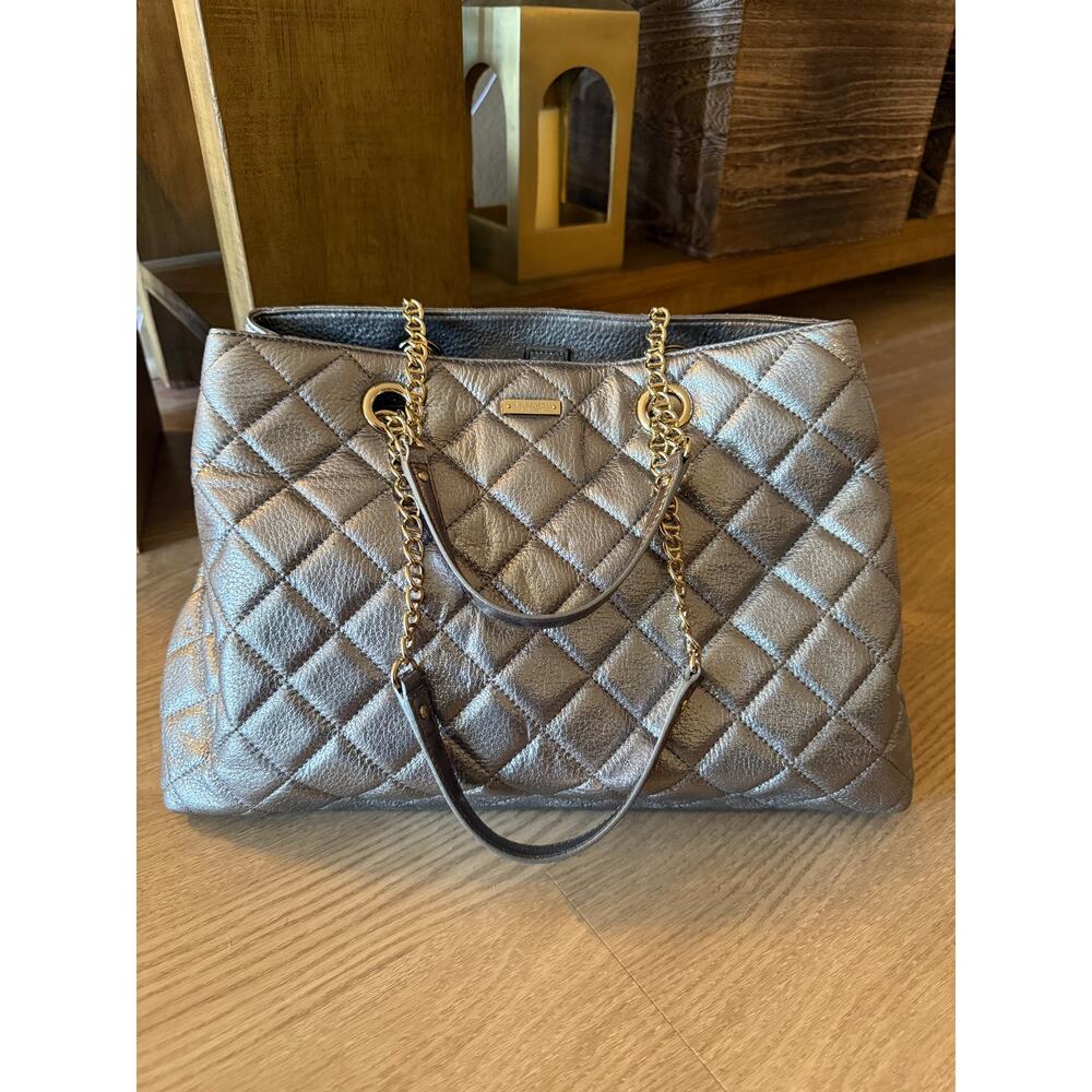 Kate Spade Silver Maryanne Quilted Tote Bag